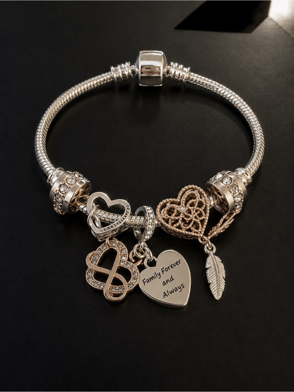 #1 - Family Forever and Always Charm Bracelet